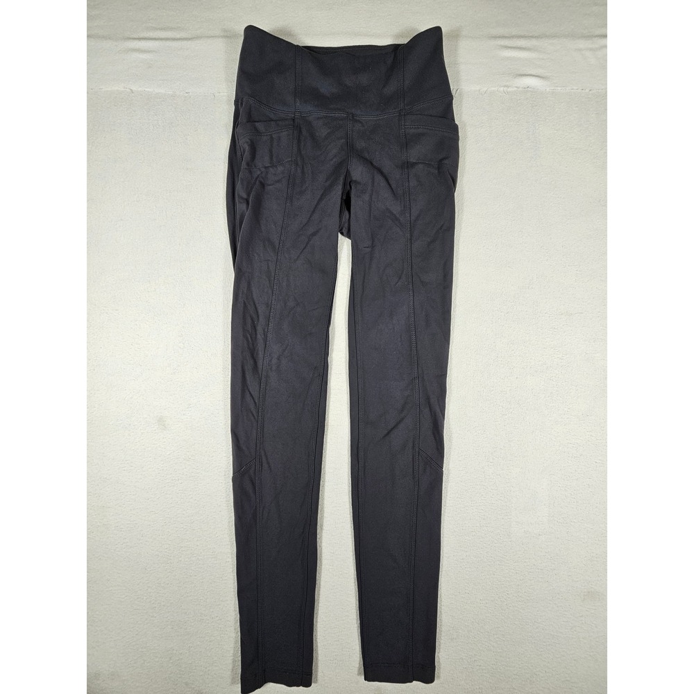 Athleta High‎ Waisted Pocket Leggings Black Gray XS Yoga Tights 138443